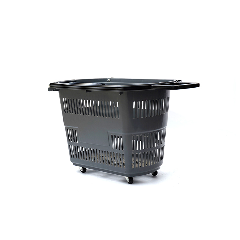Siêu thị Rổ mua sắm xe đẩy nhỏ bốn bánh bằng nhựa