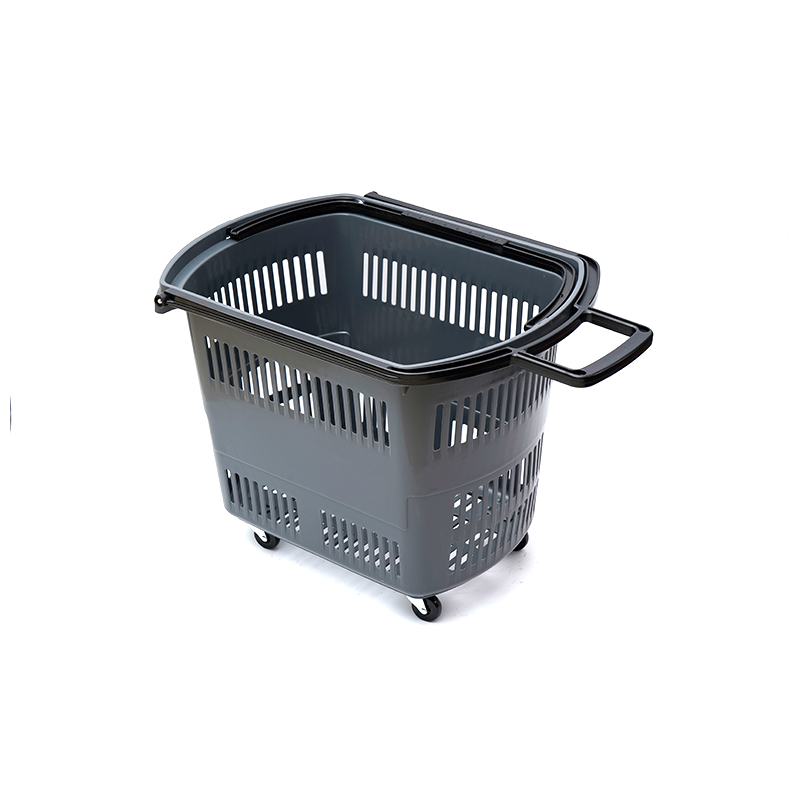 2 tay cầm Giỏ xách tay mua sắm bền với bốn bánh xe