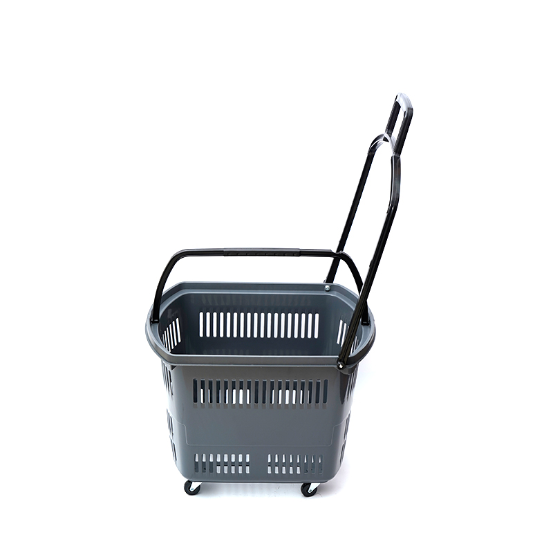 2 tay cầm Giỏ xách tay mua sắm bền với bốn bánh xe